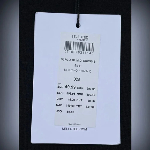 SELECTED FEMME GIA MIDI DRESS XS - Picture 13 of 17